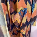 LuLaRoe  Blue/Orange/Yellow Zigzag Patterned Medium Long Sleeved Sarah Photo 2