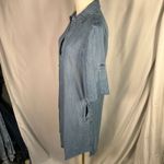 Andrea Jovine Andrea‎ Jovine Chambray Tencel Shirt Dress Blue Small Lightweight V-Neck Pockets Photo 4