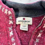 Woolrich  Wool Blend Ruby Heather 1/4 Zip Mock Neck Sweater Speckled Ribbed Size M Photo 7