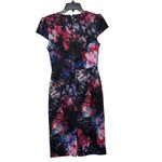 Betsey Johnson  Floral Sheath Dress Cap Sleeve Stretch Lined Women 2 Multicolor‎ Photo 7