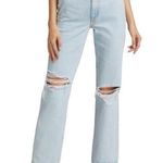 NWOT Slvrlake London High Rise Straight Leg Distressed Jeans 29 in Love Hurts Blue Photo 0