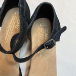 Toms  NEW Black Suede Woven Wedge Sandals Womens  7.5W Cork Platform Ankle Strap Photo 3