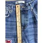 ZARA  Women’s Skinny Stretch Blue Jeans Size 30 Patch “Regret Nothing” Photo 10