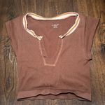 Urban Outfitters  Brown Crop Top with Orange Trim Photo 0