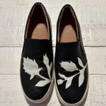 Frye Lena Floral Slip On Sneakers size 9.5 Black Leather Loafers Casual Shoes Photo 12