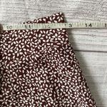 SheIn women XS/2 flare skirt w/leaf print brown & white Photo 3