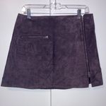 BLANK NYC  Leather Suede Moto Micro Mini Front Zip Skirt 29 Blackberry Purple Photo 3