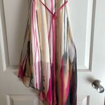 Trac  Women’s Sleeveless Tank Watercolor Asymmetrical Dress with Belt Tassels Sma Photo 2