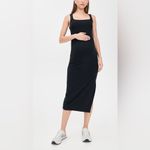 Beyond Yoga Beyond the Bump by Spacedye Icon Maternity Midi Dress Darkest Night Photo 11