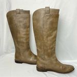 Frye Paige Riding Boots Leather Taupe Sz 9.5 Tall Photo 0