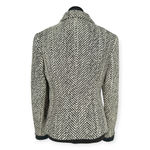 Lafayette 148  | Sz 8 | Wool Blend Tweed Herringbone Knit Fringe Trim Blazer Photo 5