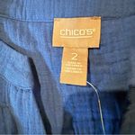 Chico's NWT Tiered Gauze Midi Dress Women’s Size 2 (L) Navy Peony Lightweight Photo 3