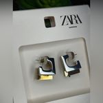 ZARA New in Box - NWT  Double Square Earrings GOLD / SILVER | 1011/210/881 Photo 10