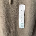 SO  Ribbed Khaki Brown Knit Cozy Fuzzy Pullover Hoodie Photo 3