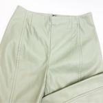 Free People NEW Real Deal Slit Flare Vegan Faux Leather High Rise Pants: Green Photo 5