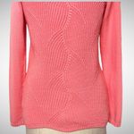 Talbots  Pointelle Raglan Crew Neck Knit Sweater Salmon Rose Pink Coral XS Photo 6