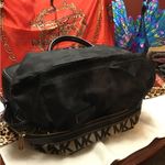 Michael Kors Brookville Black Signature Canvas/Leather Satchel Handbag Purse Photo 9