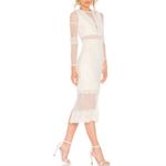 Alexis  Elize‎ White Lace Midi Dress Long Sleeve Size Medium Bridal Photo 3