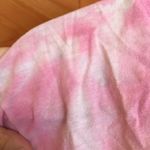 Hanes PRICED TO SELL!!! PINK/WHITE/YELLOW TIE DYE V-NECK SOFT STRETCHY SHORT SLEEVE CROP TOP Photo 4