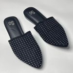 SO  Women's Black and Silver Embellished Backless Flat  Mule Sz 7 Photo 1