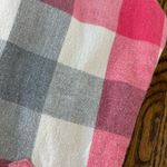 Loft red and grey plaid flannel button up 100% cotton Photo 4