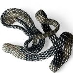 Vintage Silver and Gunmetal Tone 36 Inch Mesh Chain Necklace Lightweight Long Photo 2