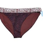 Athleta Aqualuxe Batik Bikini Bottom Mid Rise Burgundy White Medium Photo 0