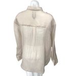 Gap  Women's Beige Tan Chiffon Long Sleeve Oversized Button Down Shirt Top Sz XL Photo 1