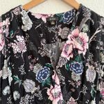 AFRM Surplice Long Sleeve Bodysuit Puff Sleeve Black Pink Floral Small S Size M Photo 2