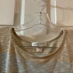 Christopher & Banks  Tan/Blue Striped Knit Short Sleeve top S Photo 2