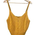 American Eagle  Crochet Knit Babydoll Cami Top Sz L Gold Y2K Coquette Boho Hippie Photo 0