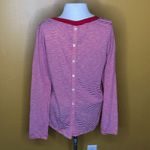 Splendid  Red and White Striped Long Sleeve Button Back Shirt Photo 4