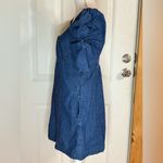 Free People  Cotton Cheyenne Denim Mini Dress w/ Pockets & Statement Sleeves Photo 3