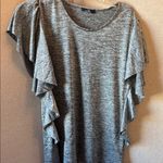 Dynamite  Heather Gray Ruffle Sleeve Top large Photo 0