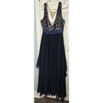 Unknown Brand Navy Blue/Champagne Evening Gown, Lace Top, Polyester/spandex, 14 Blue Photo 4