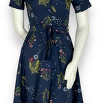 Circus Dress Dandelion Print Navy Blue XS UK Size 8 Retro A Photo 0