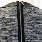 Madewell Womens 10 Anywhere Dress Mini Skater Black White Tweed Faux Leather Photo 7