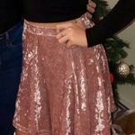 Boutique Pink Velvet Skater Skirt Photo 0