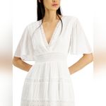 INC International Concepts White Flutter Sleeve V Photo 1