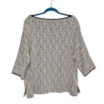 Chico's Chico’s Diamond Chevron Jacquard Knit 3/4 Length Sleeve Blouse Top Photo 10