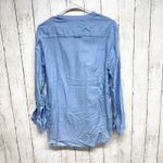 ZARA  Shirt Women Size Small Light Blue Long Sleeve Button Down Blouse Casual Photo 7