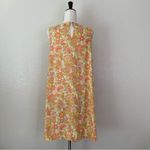 Ghanda Linen Blend Floral Summer Shift Dress, Sz Large Orange Photo 5