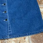 Eddie Bauer Retro Short Minim Blue Jean Denim Botton Down Front A-Line Skirt 6 Photo 5