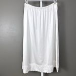 Vintage Velrose Half Slip Skirt Plus Size 2X White 100% Nylon USA Made Wide Lace Photo 2