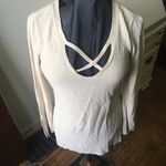 Free People  cream crisscross sweater tunic Photo 2
