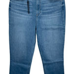 Paige Cindy Crop High Rise Straight Blue Jeans Womens Size 34 Raw Hem Photo 0