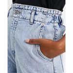 Mango Super High Waisted Paperbag Waist Detail Baggy Light Wash Jeans Size 4 Photo 1