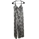 Chaser NWT Women Sz S Grey Snake Print Wide Leg Jumpsuit Spaghetti Strap V Neck Photo 0