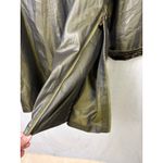 Wille Germany Metallic Olive Cocoon Coat Faux Fur Collar Oversized 16 XL Green Photo 11