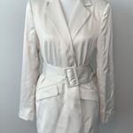 House of Harlow 1960 Cream Satin Belted Blazer Jacket Sz S Photo 0